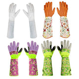 ▶ Guantes de jardinería Guantes de poda de rosa T Prueba larga Guantes de jardín con protección de antebrazo extra larga Guantes de trabajo blanco