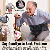 ▶ Cinturón de protección Lumbar para dolor de espalda baja, alivio de la ciática, tirantes antideslizantes para la espalda para el trabajo, deporte, cinturón de apoyo de espalda con malla transpirable para hombres y mujeres, Negro, M