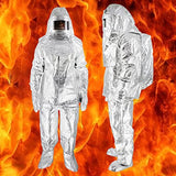 ▶ Greatideal Traje de protección contra Incendios | Ropa de protección contra Incendios de Papel de Aluminio | Traje aluminizado Resistente al Calor de 500 Grados La Ropa ignífuga Incluye 1 Sombrero