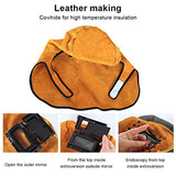 ▶ Capucha de soldadura Casco de cuero resistente al calor con lente de filtro con cuello con cuello de protección de la cara de la cara de la soldadora Accesorios de