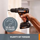 Taladro inalámbrico de 20 V WX101L.4 con 30 brocas de perforación y conducción, juego de batería y cargador incluido WORX