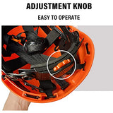 ▶ Casco de Seguridad Industrial con Gafas Casco Protector al aire Libre Ajustable para Escalada de Construcción/Black/A