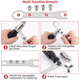 💢 Hilitchi Kit de adaptador profesional de pistola de remache con 210 remaches surtidos de aluminio M3 M4 M5, 4 pernos de boquilla a juego, llave y accesorio de sujeción para taladro inalámbrico, trabajo de chapa metálica