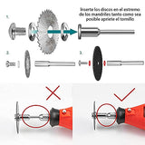 ▶ DREMEL - Paquete de 36 piezas HSS diamante hoja de sierra circular hoja de corte conjunto con 6 piezas Mandrels, discos de corte de resina, ruedas de corte de diamante, para dremel accesorios herramientas rotativas con 2 destornilladores