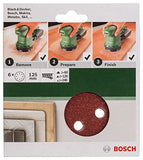 ▶ BOSCH Home and Garden Juego de hojas de lija (6 piezas, para lijadoras orbitales aleatorias