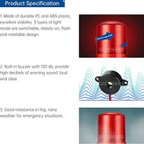 GKEEMARS Lámpara de torre de alarma de señal industrial LTE-1101J AC 110V, luz LED estroboscópica giratoria con zumbador para emergencia (rojo)