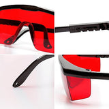 ▶ Gafas de seguridad con láser rojo - Gafas de protección ocular para nivel láser rojo, herramientas láser rotativas y multilínea - Gafas con templo ajustable (caja protectora incluida)