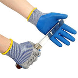 ▶ Guantes de Trabajo Anticorte  de nivel 5 de protección, con revestimiento de látex ecológico, comodidad y destreza, guantes de corte de seguridad para cocina, desprendimiento de ostras, corte de carne, mandolina, pequeño