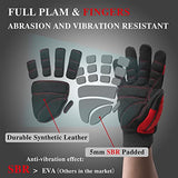 HANDLANDY Guantes antivibraciones, acolchado SBR, guantes de impacto protectores de TPR, guantes de trabajo mecánico para hombre (grande)