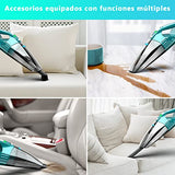 ▶ Aspiradora de Mano, Aspiradora de Mano 8000PA de succión, Aspiradora de Coche sin Cable, hasta 30 Minutos, Aspiradora de Mano seco/húmedo Recargable, Filtro*2, para hogar, Coche, Verde (EV678)