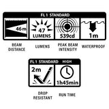 ▶ MAGLITE  Linterna LED Solitaria, Color Negro