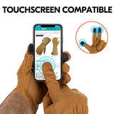 ▶ Guantes de jardinería  a prueba de espinas con puño de piel sintética de cerdo extendido de cuero sintético para hombre (Talla L/G, marrón, SL6592M)