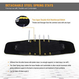 ▶ Cinturón de protección Lumbar  Baza de espalda para mujeres y hombres – Cinturón de apoyo de cintura con tira de resorte de metal extraíble para alivio del dolor de espalda, ciática, estenosis espinal, escoliosis o hernia de disco