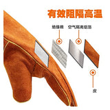 ▶ Guantes de soldador Guantes de soldador de cuero de invierno resistente a alta temperatura resistente al desgaste wear-resistant, anti-scalding, flame retardant