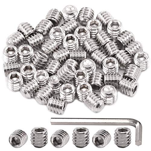▶ Hilitchi - Juego de 50 tornillos de cabeza hexagonal de acero inoxidable SAE para tornillos de cabeza hexagonal (5/16-18 x 5/16)