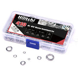 💢Hilitchi - Juego de 410 arandelas de acero inoxidable 304 (8 tamaños)