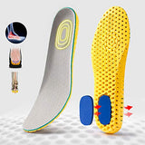 ▶ Plantillas de trabajo elásticas de absorción de impactos para zapatos transpirables de panal de abeja para zapatillas de deporte, plantillas de repuesto para hombres y mujeres, Men US 8-12