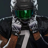 ▶ Guantes de fútbol antideslizantes para el día del juego, para jóvenes y adultos, guante receptor con agarre de silicona de alta adherencia, soporte superior y protección para todas las edades, guantes de fútbol, 1 par, color negro