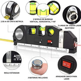 Nivelador láser de línea, Medidor Láser Multipropósito + Cinta Métrica de 2,5 m, nivelador laser fácil uso para aplicar en techo/piso/pared nivel laser (negro)