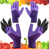 ▶ Guantes Jardinería para excavar y plantar (2 pares con garras, morado)
