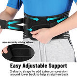▶ Cinturón de protección Lumbar para dolor de espalda baja, alivio de la ciática, tirantes antideslizantes para la espalda para el trabajo, deporte, cinturón de apoyo de espalda con malla transpirable para hombres y mujeres, Negro, M