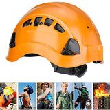 ▶ Casco de protección industrial, material de calidad cómodo de llevar Casco de seguridad de tela suave para espeleología(28 * 21 * 18cm-naranja)