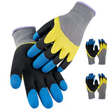 ▶ Guantes Jardinería para hombre y mujer, a prueba de espinas, 6 paquetes de guantes de trabajo de nitrilo, color gris, mediano