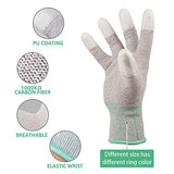 ▶ Guantes Antiestáticos ESD, guantes de trabajo con visualización táctil, fibra de carbono, guantes antiestáticos, para proteger la seguridad del ensamblaje del computadora (L)