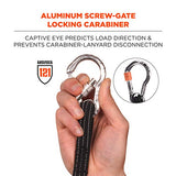 Ergodyne - 19002 Squids 3100 - Cordón para Herramientas con mosquetón único y Extremo de Bucle Ajustable, Longitud estándar, Color Negro