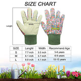 ▶ Guantes de jardinería para niños de 6 a 9 años, 3 pares de guantes de jardín antideslizantes para niños y niñas