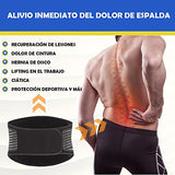 FITTOO Faja Lumbar Cinturón de Baja de Espalda Soporte Lumbar para la Espalda con Dobles de Ajuste para Hombres Mujeres (Large)
