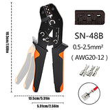 ▶ Kit de herramientas de crimpado de terminales de alambre con 1000 conectores de cable, juego de alicates de crimpado AWG20-12 para conectores de pala macho/hembra con mangas aisladas