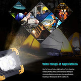 🔦 Linterna recargable SONEE - Luz de trabajo LED recargable, 1500 lm, súper brillante, impermeable, portátil, luces de trabajo COB con soporte de batería incorporado, luces de trabajo para interiores y exteriores (L802Y-2PACK)