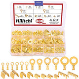 💢  Hilitchi 330 piezas de terminales de engarzado de alambre abierto sin aislamiento en forma de U (M3 M4 M5 M6 M8 M10, TC-1, TC-A, TC-B, TC-C, TC-T)