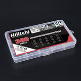 ▶ Hilitchi Juego de 300 anillos de aleación de acero de 15 tamaños