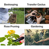 ▶ Guantes de jardinería de piel de cabra para apicultura con mangas ventiladas y puños elásticos a prueba de picaduras para jardinería, trabajo, cactus y poda de rosas