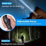 🔦 Linterna recargable Linterna táctica LED, Ceboic súper brillante de 2000 lúmenes altos potentes linternas de mano con 5 modos de luz, luces de flash resistentes al agua con zoom para acampar al aire libre de emergencia