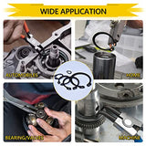 ▶ IEAWISL Surtido de anillos a presión, anillo de retención de acero de aleación, 325 piezas, 15 tamaños, kit de surtido de anillos de retención externos, juego de anillos de retención para ejes, ejes y otras piezas móviles