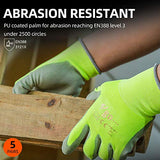 ▶ Guantes de jardinería  y Guantes Trabajo Ligero (amarillo, Tamaño L/G, PU2103)