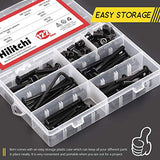 💢  Hilitchi M6 - Juego surtido de 120 tornillos de cabeza hexagonal negros para cuna, cama de bebé, muebles, cunas y sillas (35mm/45mm/55mm/65mm/75mm-Kit surtido)
