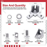Hilitchi Juego de 230 conectores de perfil de aluminio que incluye soporte de esquina, soporte de esquina de extremo de 3 vías, tuerca de ranura en T, tornillo de tornillo de botón con brida para perfil de extrusión de aluminio de la serie 2020