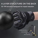 KKOYING Guantes de trabajo pesados, guantes mecánicos, protección contra impactos TPR, ajuste de rendimiento, reducción de vibraciones, capacidad para pantalla táctil (XL, negro)