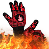 ▶ Guantes ignífugos para barbacoa, guantes resistentes a los cortes a la parrilla,