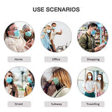▶ Mascarillas desechables , 50 unidades, cómodas máscaras protectoras para el hogar, oficina, viajes, 3 capas, transpirable, filtro de seguridad, antipolvo, cubierta bucal (negro)