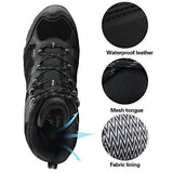 NORTIV 8 - Botas de Senderismo Impermeables para Hombre JS19004M Negro 9 US