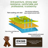 ▶ Guantes de jardinería de cuero profesionales para mujeres y hombres, guantes de trabajo de jardín rosa con protección del antebrazo