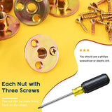 💢  Hilitchi Brad Hole Tuerca en T de acero al carbono con tornillos (M10-64 piezas)