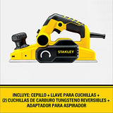 Cepillo Eléctrico para Madera STANLEYde 3 1/4 Pulgadas (82mm) 750W 16500RPM STPP7502