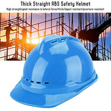 ▶ Casco Seguridad de ABS Recto Grueso, Protección Cabeza del Sitio Construcción Trabajador, Casco Rígido Ventilado y Transpirable Cinco Colores Disponibles(Azul)