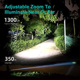 🔦 Linterna recargable Klarus EP9 Pro - Linterna LED con zoom, 1300 lúmenes, linterna recargable, USB C 2A de carga rápida, 4 modos + estroboscópico, IPX4 impermeable linterna de mano para el hogar, camping, al aire libre, emergencia